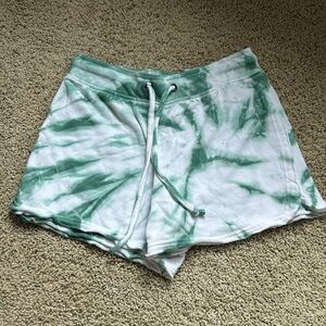 Green Tie Dye Comfy Shorts